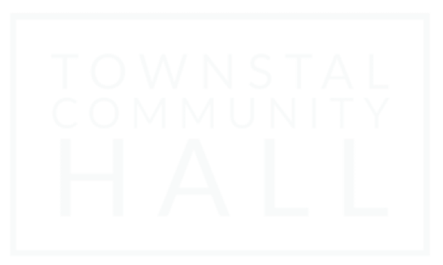Townstal Community Hall Association Logo in White on a Transparent Background.
